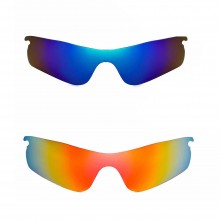 New Walleva Polarized Fire Red + Ice Blue Replacement Lenses for Oakley RadarLock Path (OO9181 Series) Sunglasses